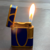 S.T.Dupont Gas Lighter Soubreny Blue Lacquer Gold - Image 2