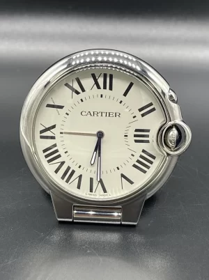 Cartier Stainless Steel Travel Clock Swiss Made 3038